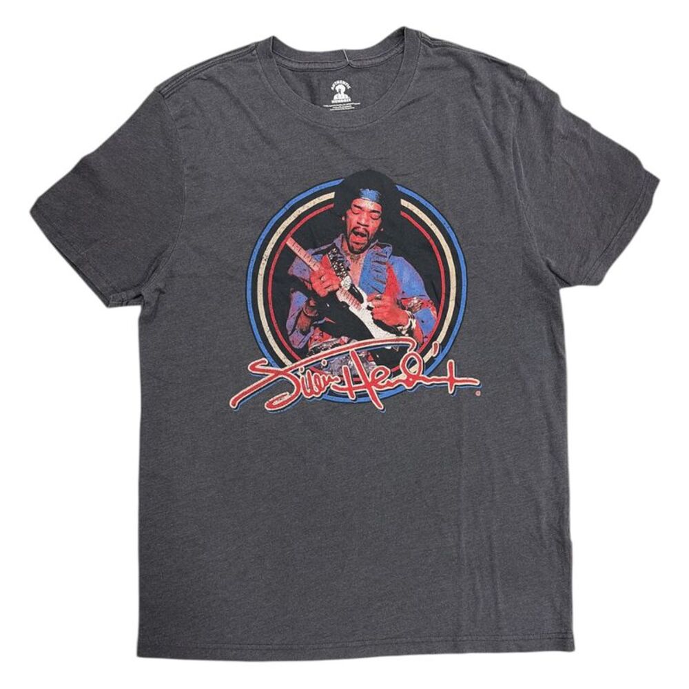 Licensed Men's Relaxed Fit Soft Graphic Band Short Sleeve Tee - Jimi Hendrix